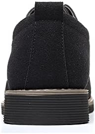 Men's Suede Leather Oxford Shoes Classic Lace Up Business Casual Shoes CarvedBlack 9.5 Fashion - Image 4